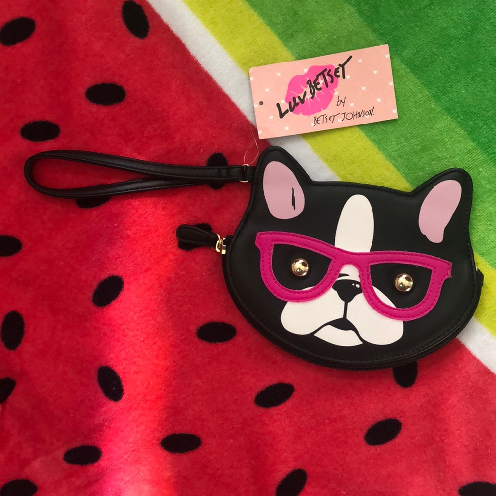 Luv Betsey Johnson French Bulldog Wristlet